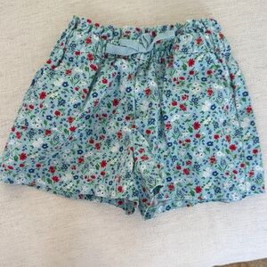 Janie and Jack Light Blue Floral Drawstring Shorts